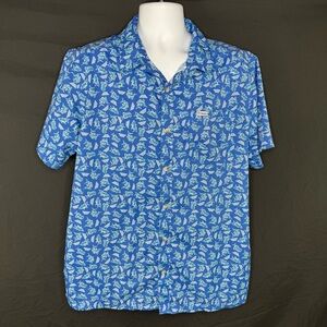 Columbia PFG Blue & Green Casual Button Down Shirt size Large